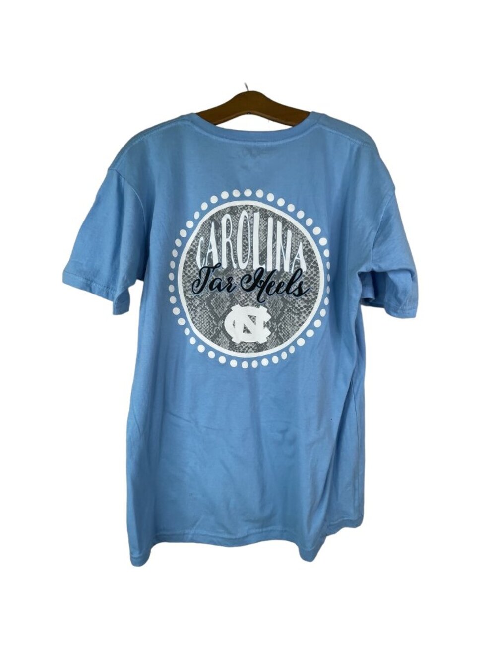 Carolina Tar Heels T-shirt Size Small Pressbox VNeck Short Sleeve Cotton Blue